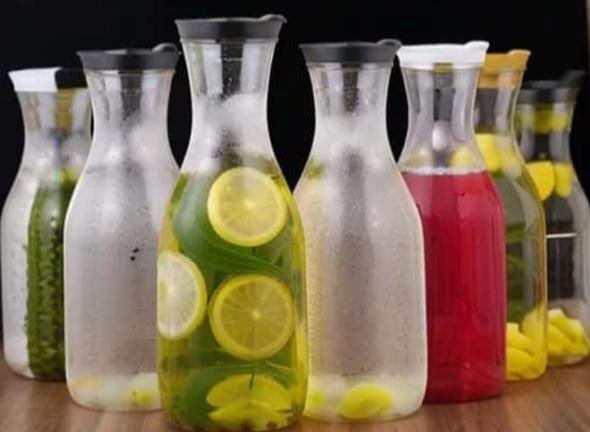 Transparent Water Bottle With Flip Lid, Airtight Juice Bottle, Round Clear Plastic Water Bottle Transparent Water Bottle With Flip Lid, Airtight Juice Bottle, Round Clear Plastic Water Bottle